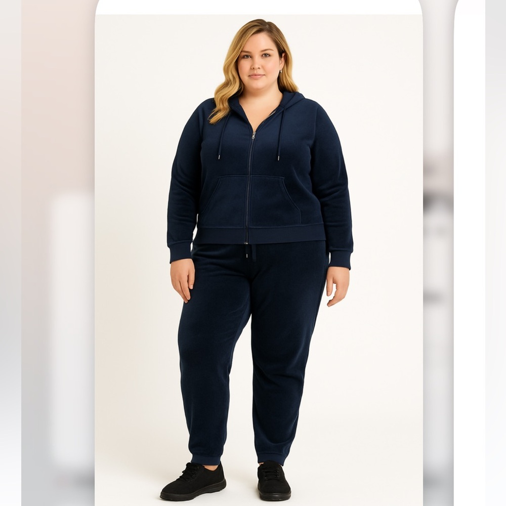 Stretchy 2 Piece 1X 2X 3X Plus Size Maroon Black NavyJogging Suit Sweatsuits
